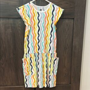 Colorful Wave Pattern Kids Dress
